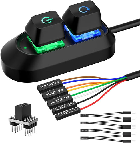 PC Power Button, Desktop Switch Splitter ON Off Reset SW HDD LED