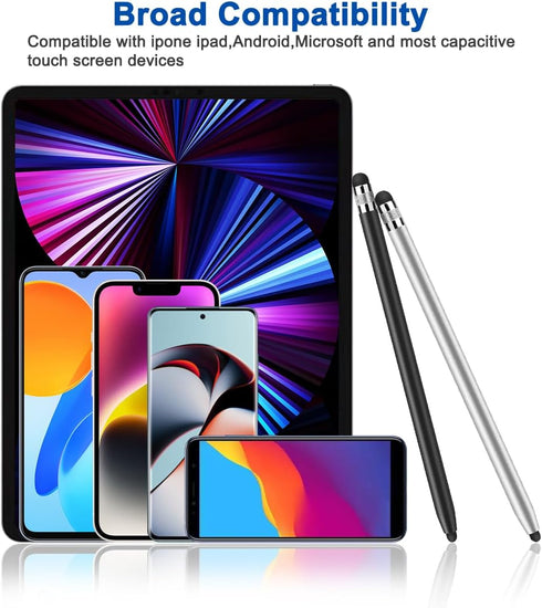 2 Pack Stylus Pens for Touch Screens, High Sensitivity Precision Capacitive Stylus Pen (Blue, Black) Compatible with