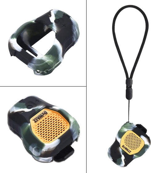 Protective Cover for DEWALT Wearable Bluetooth Speaker, Portable Silicone Water-Resistant Carrying Case with Lanyard