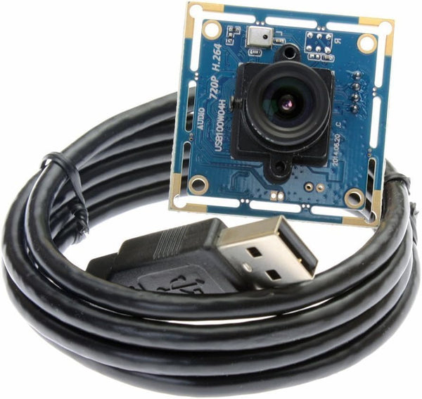 ELP 720p HD USB Camera Module with Microphone: H.264 Mini UVC USB2.0 Webcam for Android, Linux, Windows, Mac