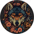 Wolf With Flowers Around Boho Style PopSockets Standard Grip