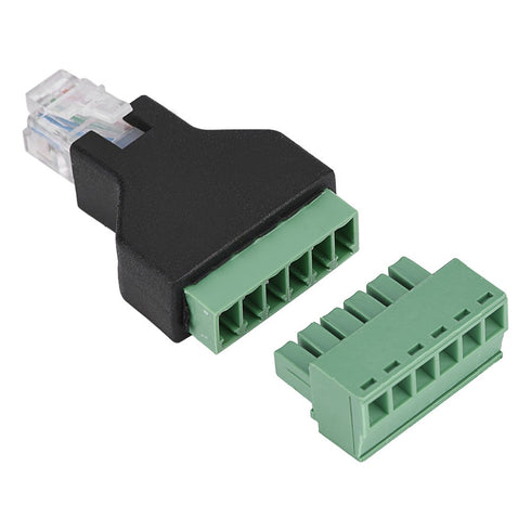 PUSOKEI RJ12 6P6C Male to 6 Pin Wired Screw Terminal Connector Adapter, 1Pcs Ethernet Screw Terminal Block