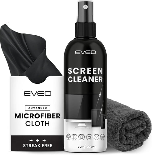 EVEO Screen Cleaner Spray and Wipe - TV screen cleaner spray and 2
