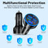 5-in-1 Multi-Port Car Charger with Voltage Detection, PD+3USB+QC3.0 Fast Charge Adapter for iPhone/Android/Samsung/iPad