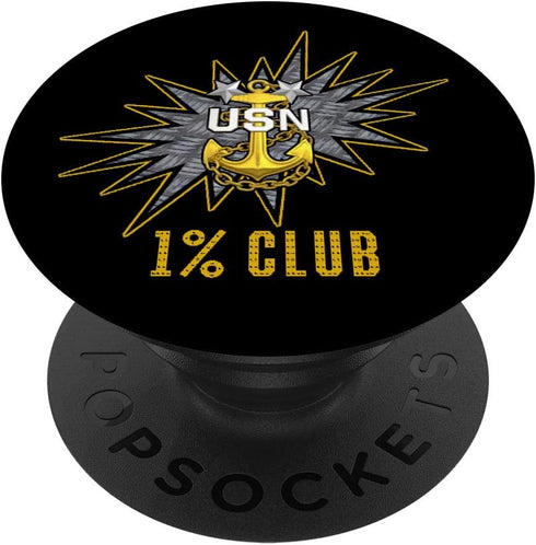 PopSockets PopGrip for 1% Club (Navy Master Chief) E-9 MCPO Pride - Swappable Grip for Phones & Tablets