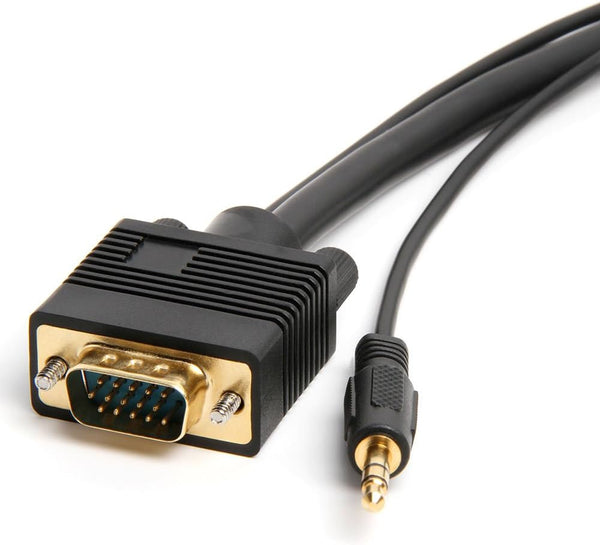 Cmple - VGA Cable Male to Male, 3.5mm Aux Audio Monitor, SVGA PC 15 Pin Cord, 3 Feet