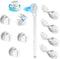 JOIKYCAI 6 Rotated Spring Desktop Cord Organizer 5 Magnetic Cable Clip Tie Desk