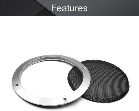 Fielect 2Pcs 6.5" Speaker Grill Cover Mesh Decorative Circle SubWoofer Grill Cover with 8 Screws, Silver Metal Trim