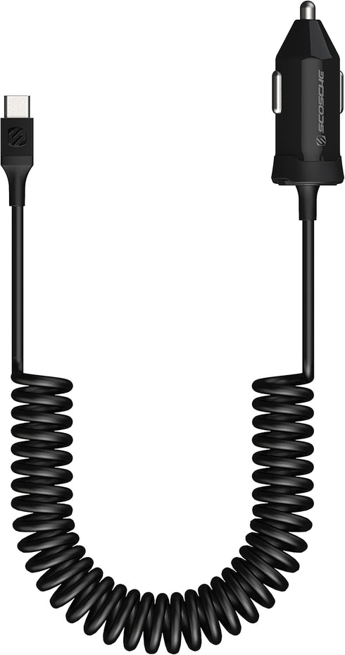 Scosche CPDC203 PowerVolt 20-Watt USB Type-C Power Delivery 3.0 Fast Car Charger with 3-Foot Coiled Cable