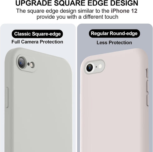 Vooii iPhone SE Case 2022/3rd/2020 & iPhone 8/7 - Upgraded Liquid Silicone, Square Edges, Camera Protection, Soft
