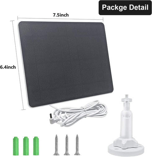 Ring Camera Solar Panel Charger, 5W 6V Fast Charging, Compatible with Ring Stick Up Cam Battery, Waterproof (2 Pack)