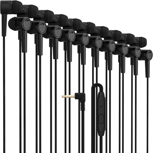 Maeline Bulk Earbuds Headphones with Microphone, Noise Isolating Wired Earphones, Heavy Bass Stereo, 40 Pack,