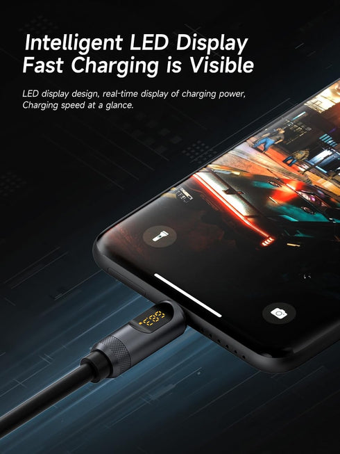 Hagibis USB C Cable, LED Display Silicone 240W Fast Charging Cable with 480Mbps Data Transfer, Type C Fast Charger for iPhone 15/15 Pro Max, iPad, MacBook Pro Air (Silver, 3.3FT)