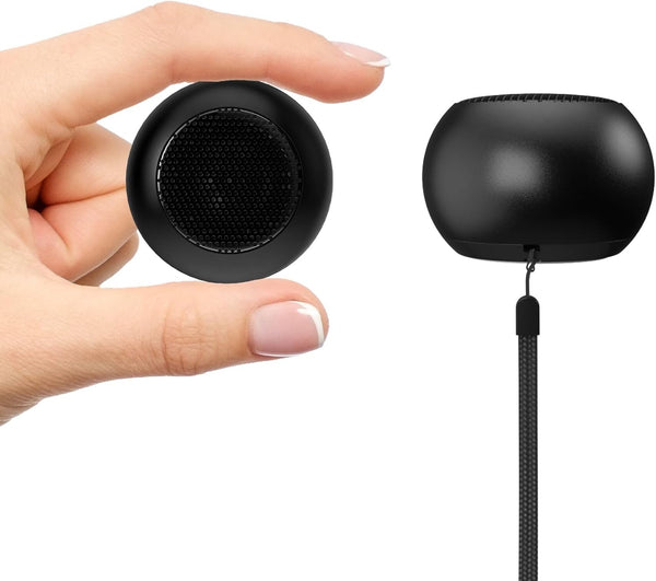 SEVENKA 2 Bluetooth Mini Speakers, 3W Portable Wireless Speaker with Lanyard, Water Resistant, Rechargeable (Black)