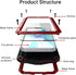 Marrkey iPhone 13 Pro Max Case, 360 Full Body Protective Heavy Duty Shockproof Tough Armour Aluminum Case - Red
