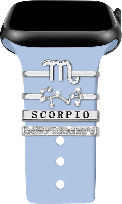 12 Constellations Decorative Rings, Compatible with Apple Watch Charms for iWatch Series 8 7 6 5 4 3 (No Band)