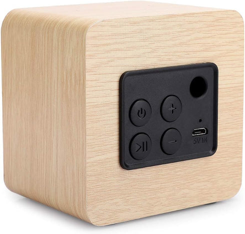 Retro Wireless Bluetooth Speaker, Yellow Wooden USB-Powered Portable Speaker with HD Sound and Rich Bass for PC