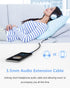 MillSO 3.5mm Headphone Extension Cable, Nylon Braided (8 FT) TRRS Male to Female Stereo Aux Audio Extension Cable