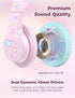 iClever HS19S Kids Headphones: Safe Volume 85/94dB, Foldable Over-Ear Stereo Sound, Mic, 3.5mm for iPad/Computer.