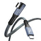 Certified USB4 Cable Right Angle 3ft (40Gbps, 240W, 8K Video) for Thunderbolt 4 USB C to USB C, Compatible with
