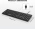 MIKUSO Fade-Proof Lettering Wired Keyboard Full Size - USB Office Keyboard with not Fading Keys,Silicone Anti Slip