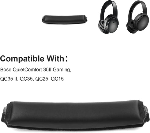 Replacement QC35 Protein Leather Headband Pad for Bose QuietComfort 35II Gaming, QC35 II, QC35, QC25 Headphones