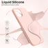 ORNARTO Slim Liquid Silicone Case for iPhone 12 & 12 Pro, 6.1" Full Coverage Soft Gel Rubber - Pink