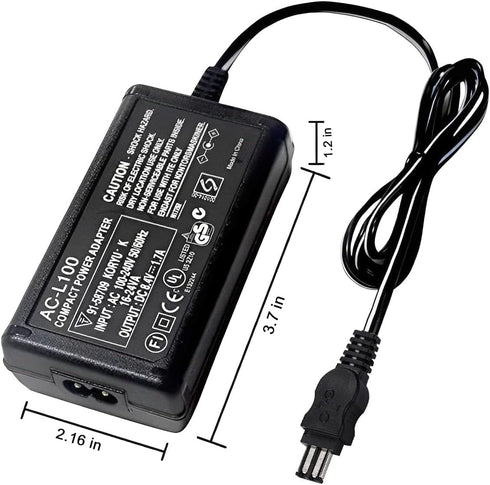 AC-L100 Power Supply Charging Adapter for Sony Handycam Camcorder, 8.4V 1.5A, Compatible with DCR TRV128, TRV103, TRV130