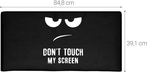 kwmobile Computer Monitor Cover for 34-35" Monitor, Don't Touch My Screen White/Black Design