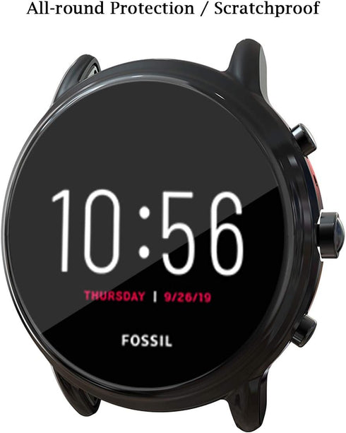 Suoman 3-Pack Fossil Gen 5 Carlyle Case, High Definition Clear Screen Protector & TPU Bumper Cover