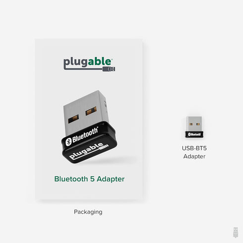 Plugable USB Bluetooth Adapter for PC, Bluetooth 5.0 Dongle Compatible with Windows, Add 7 Devices: Headphones,