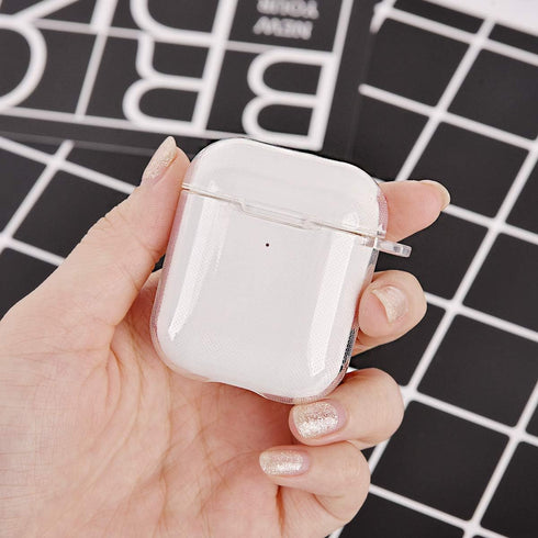 AIRSPO Clear Soft TPU Case for Apple AirPods 1/2 - Protective Cover with Keychain, Compatible with Wireless Charging.