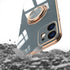 Omorro iPhone 12 Ring Holder Case, 360 Degree Rotation Kickstand, Shiny Glitter Plating Rose Gold Edge, Slim Soft Tup