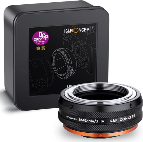 K&F Concept M42-M4/3 IV Lens Mount Adapter - Manual Focus Compatible with M42 Lens and Micro Four Thirds Camera