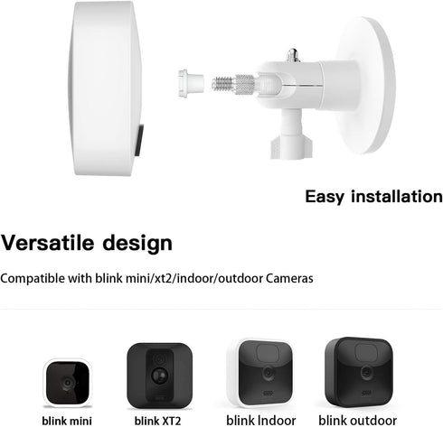 Magnetic Camera Wall Mount Stand for Blink Mini, Blink Outdoor Camera, No Tools Required, White
