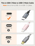 CableCreation Short USB C to USB C Cable 60W 0.5FT, USB Type C Fast Charging Cable Compatible with iPhone 15 Series, MacBook Pro, iPad Pro Air 4, Samsung Galaxy S24 S23+ S22 S21, Power Bank