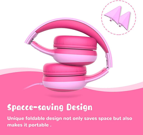 gorsun Kids Headphones with Limited Volume, Over Ear Wired Headset Earphones for Boys and Girls, Toddler Headphones