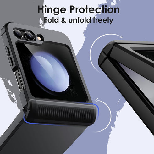 JETech 5 2023 Case for Samsung Galaxy Z Flip with Hinge Protection, Heavy Duty Rugged Protective Hard PC Phone Cover