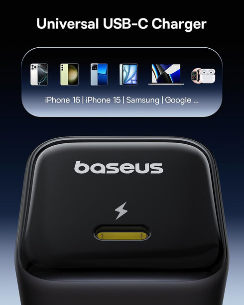 Baseus 45W 2 Pack 17/16/15 S24 USB C Charger Block, PPS Fast Charger Type C with USB-C Cable for iPhone Series, iPad