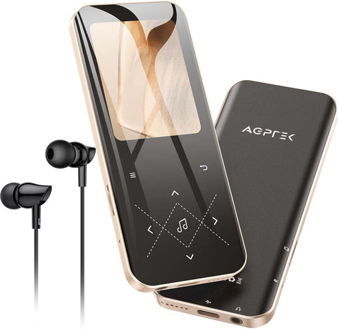 AGPTEK 64GB MP3 Player with Bluetooth 5.3, 2.4 inch Screen Portable Music Player