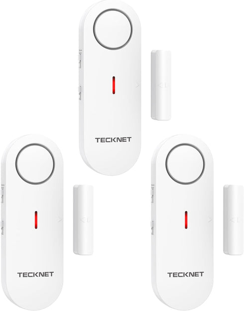 TECKNET Door Alarms for Kids Safety, Window Alarm Pool Alarms, 2-in-1 Alarm & Chime, 3-Level Volume Control, Wireless