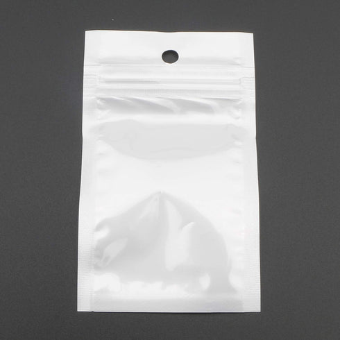 Ellbest 300pcs 2.36” x 3.94” White Clear Bag, Self Seal Plastic Retail Packaging Bag with Hang Hole for Small