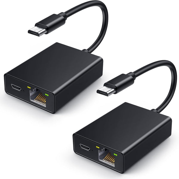 Ethernet Adapter for Fire TV Stick, Electop Micro USB to RJ45 Network Adapter for 4K Fire Stick (2 Packs)