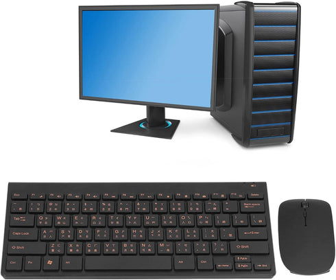 2.4G Chinese English Keyboard Mouse Combo, 78 Keys Traditional Mute Keyboard Laser Engraving Set for Home, Office