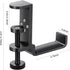 all aluminum foldable headphone holder for desk, headphone hook for desk,backpack hook for desk,space save universal headphone stand for gaming PC accessories, under desk clamp hook (Black) by Shinewider