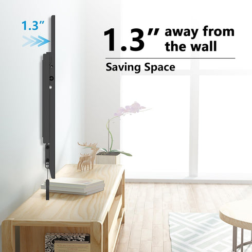 UL Listed Tilting Low Profile TV Wall Mount - Holds Most 26-60 Inch TVs Up to 99 lbs, Max VESA 400x400mm