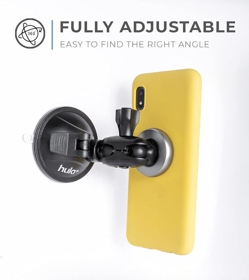 hula+ Magnet Phone Holder - Reusable Stand for Shower Mirror Kitchen Window & Bathroom, Compatible with All Phones