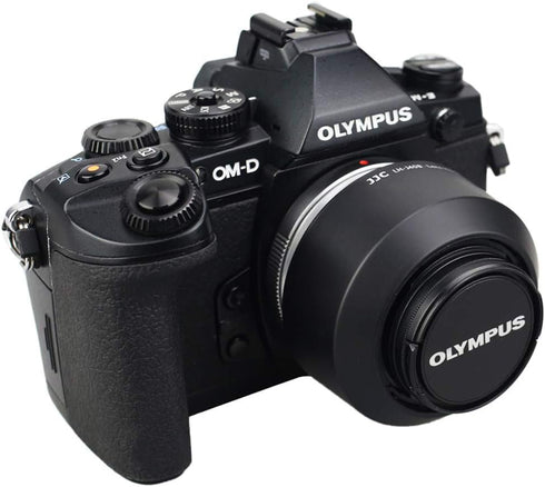 JJC Reversible Bayonet Lens Hood Shade for Olympus M.Zuiko Digital 45mm F1.8 Lens - Replaces Olympus Lens Hood LH-40B