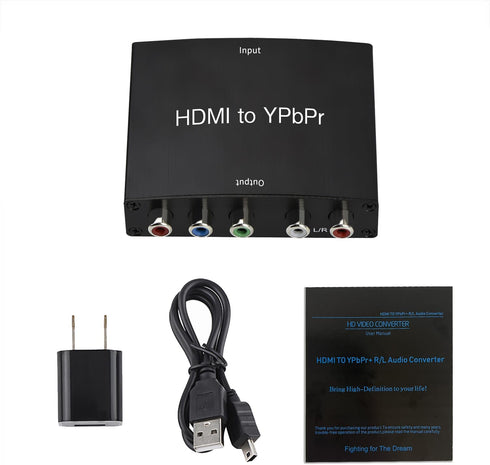 5RCA V1.4 PS4, 360 HDMI to Component Converter, HDMI to YPbPr RGB + R/L Converter with R/L Audio Output Support