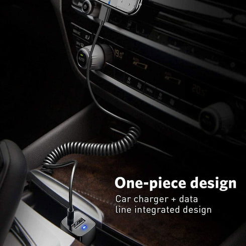 Car Phone Charger for Samsung Galaxy Z Flip 5 5G, Extra USB Port with Integrated Power Cable for Samsung Galaxy